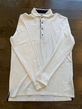 Greyson Men's Long Sleeve White Polo